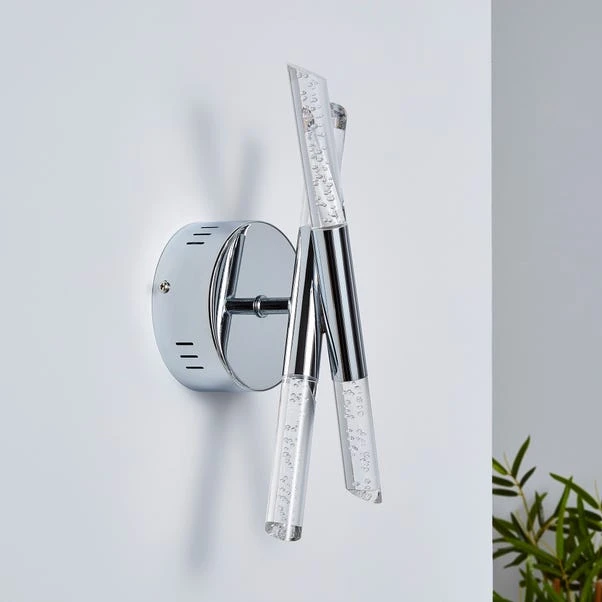 Dunelm Tassani 2 Light Integrated LED Bubble Glass Wall Light 4 Dunelm Tassani 2 Light Integrated LED Bubble Glass Wall Light - Image 2