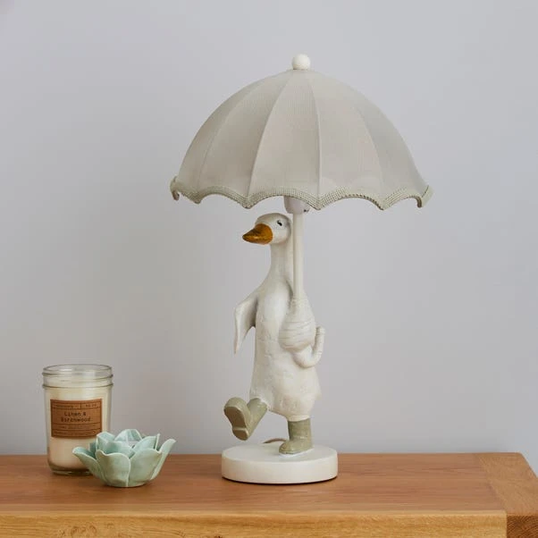 Dunelm Darcy Resin Duck White Table Lamp 4 Dunelm Darcy Resin Duck White Table Lamp - Image 2