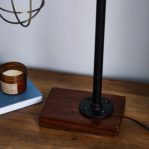 Dunelm Milas Pipe Black Industrial Table Lamp 6 Dunelm Milas Pipe Black Industrial Table Lamp - Image 4