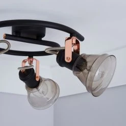 Dunelm Milas 3 Light Black Industrial Semi-Flush Ceiling Fitting -Dunelm Shop 1000139082 alt03