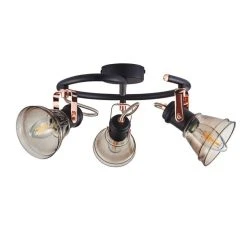 Dunelm Milas 3 Light Black Industrial Semi-Flush Ceiling Fitting -Dunelm Shop 1000139082 alt05