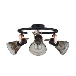 Dunelm Milas 3 Light Black Industrial Semi-Flush Ceiling Fitting -Dunelm Shop 1000139082 alt06