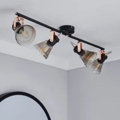 Dunelm Milas 4 Light Black Industrial Spotlight Bar -Dunelm Shop 1000139083 alt01