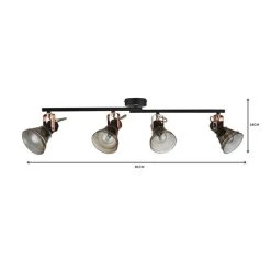 Dunelm Milas 4 Light Black Industrial Spotlight Bar -Dunelm Shop 1000139083 alt06