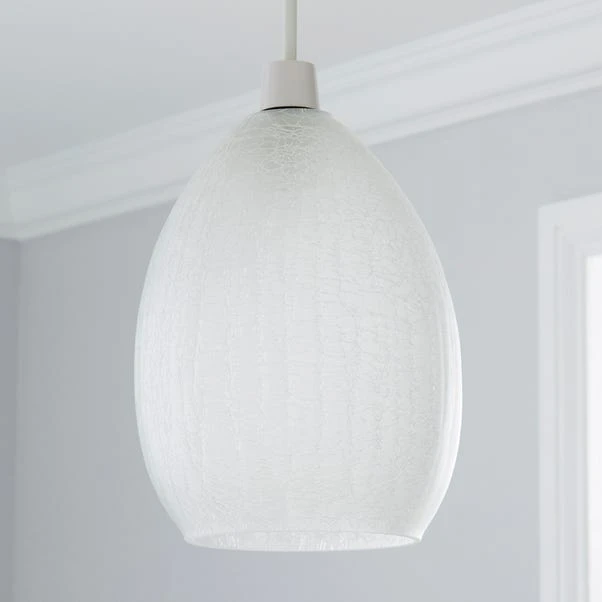 Dunelm Akola Crackle Glass Easy Fit Pendant 4 Dunelm Akola Crackle Glass Easy Fit Pendant - Image 2