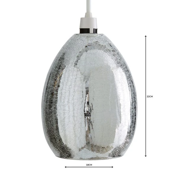 Dunelm Akola Crackle Glass Easy Fit Pendant 6 Dunelm Akola Crackle Glass Easy Fit Pendant - Image 4