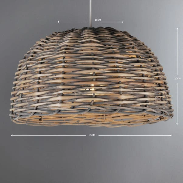 Dunelm Lari Split Weave Grey Easy Fit Pendant 6 Dunelm Lari Split Weave Grey Easy Fit Pendant - Image 4