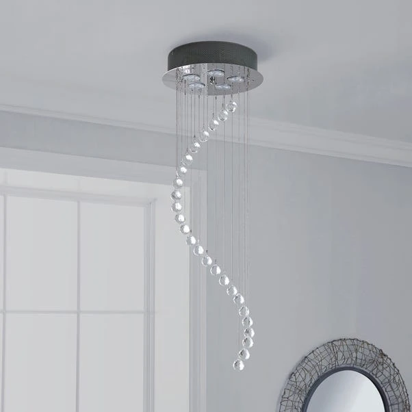 Dunelm Marconia 5 Light Glass Droplet Cluster Flush Ceiling Fitting 4 Dunelm Marconia 5 Light Glass Droplet Cluster Flush Ceiling Fitting - Image 2