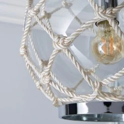 Dunelm Leah 1 Light Pendant Rope Glass Ceiling Fitting -Dunelm Shop 1000149081 alt02