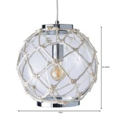 Dunelm Leah 1 Light Pendant Rope Glass Ceiling Fitting -Dunelm Shop 1000149081 alt06