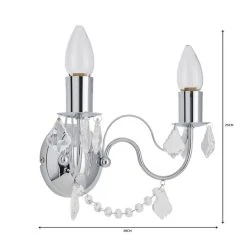 Dunelm Elizabeth 2 Light Chrome Bathroom Wall Light -Dunelm Shop 1000149087 alt06