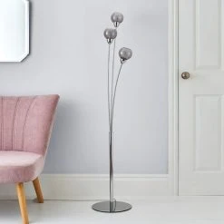 Dunelm Kelly 3 Arm Bubble Glass Floor Lamp -Dunelm Shop 1000149088 alt01