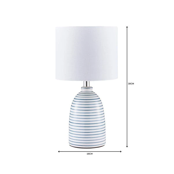 Dunelm Tenby Ceramic White And Blue Table Lamp 8 Dunelm Tenby Ceramic White And Blue Table Lamp - Image 6