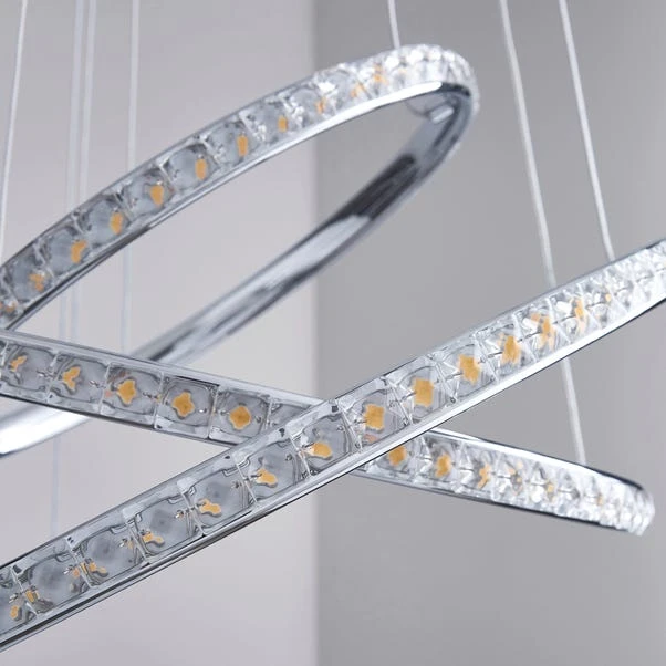 Dunelm Cali 3 Light Integrated LED Hoop Crystal Ceiling Fitting 5 Dunelm Cali 3 Light Integrated LED Hoop Crystal Ceiling Fitting - Image 3