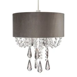 Dunelm Halle Velvet Jewel Grey Easy Fit Pendant -Dunelm Shop 1000149159 alt05