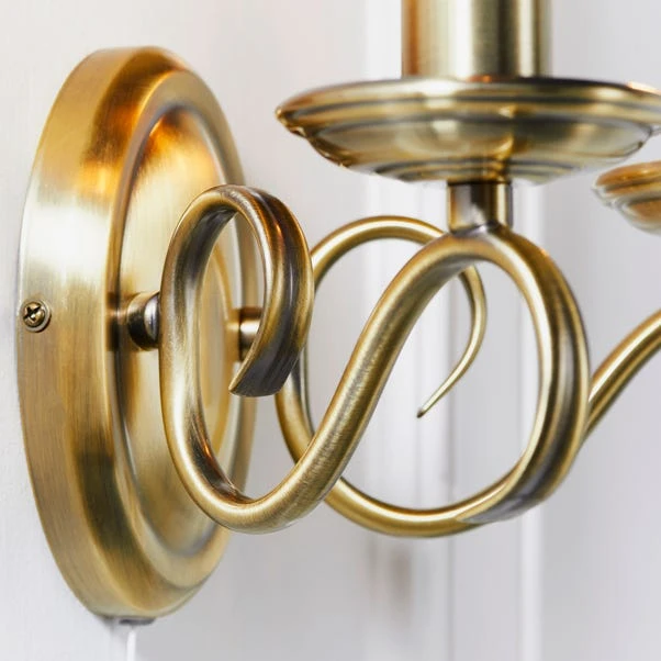 Vogue Lighting Vogue Bernice 2 Light Wall Light Antique Brass 7 Vogue Lighting Vogue Bernice 2 Light Wall Light Antique Brass - Image 5