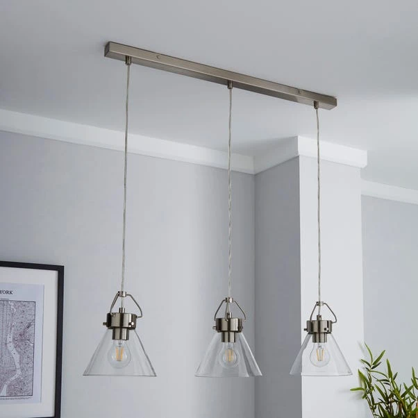 Dunelm Delavin 3 Light Glass Diner Ceiling Fitting 4 Dunelm Delavin 3 Light Glass Diner Ceiling Fitting - Image 2