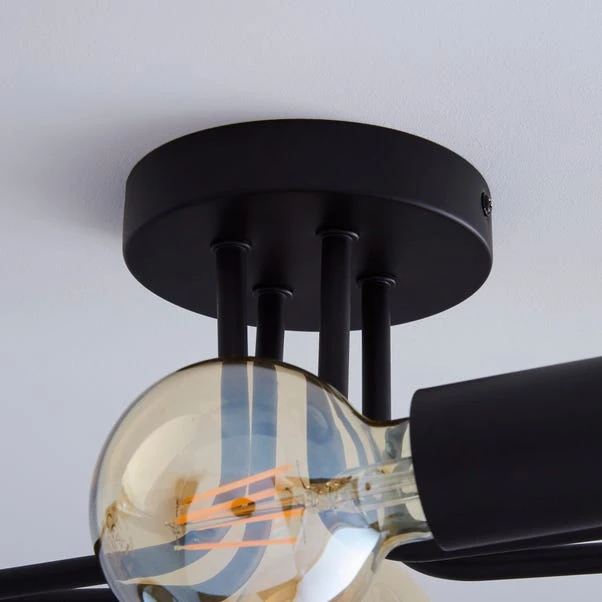 Dunelm Kacy 4 Light Black Flush Ceiling Fitting 5 Dunelm Kacy 4 Light Black Flush Ceiling Fitting - Image 3