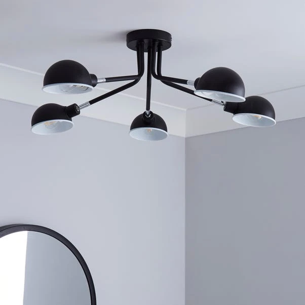 Elements Borr 5 Light Black Ceiling Fitting 4 Elements Borr 5 Light Black Ceiling Fitting - Image 2