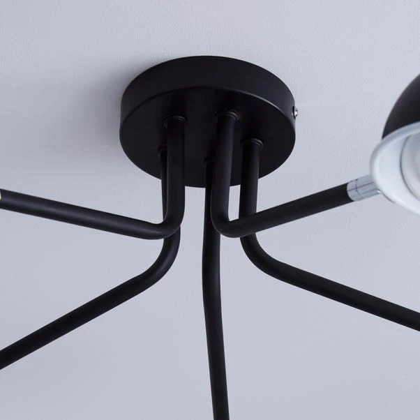 Elements Borr 5 Light Black Ceiling Fitting 6 Elements Borr 5 Light Black Ceiling Fitting - Image 4