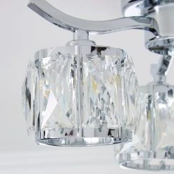 Dunelm Kleio 3 Light Glass Chrome Semi-Flush Ceiling Fitting -Dunelm Shop 1000157757 alt02