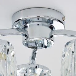 Dunelm Kleio 3 Light Glass Chrome Semi-Flush Ceiling Fitting -Dunelm Shop 1000157757 alt03