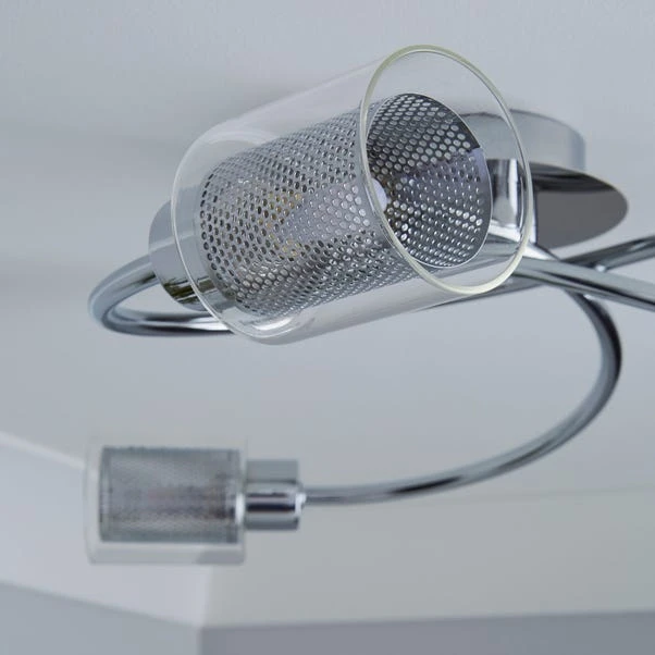 Dunelm Grace 3 Light Chrome Semi-Flush Ceiling Fitting 5 Dunelm Grace 3 Light Chrome Semi-Flush Ceiling Fitting - Image 3