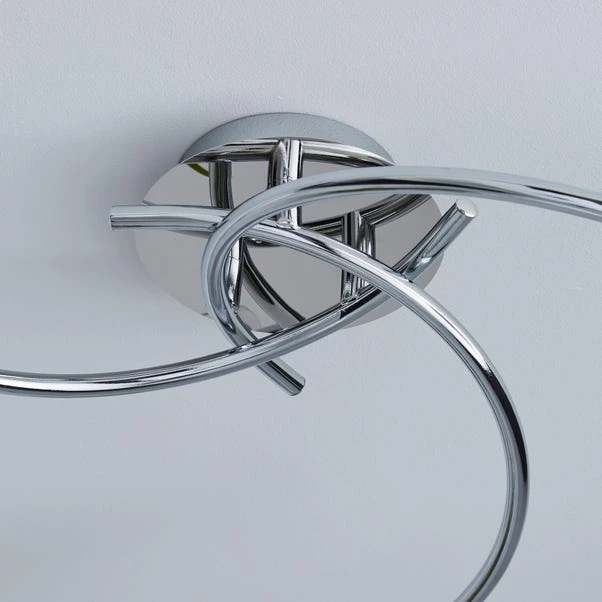 Dunelm Grace 3 Light Chrome Semi-Flush Ceiling Fitting 6 Dunelm Grace 3 Light Chrome Semi-Flush Ceiling Fitting - Image 4