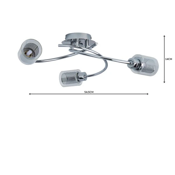 Dunelm Grace 3 Light Chrome Semi-Flush Ceiling Fitting 7 Dunelm Grace 3 Light Chrome Semi-Flush Ceiling Fitting - Image 5