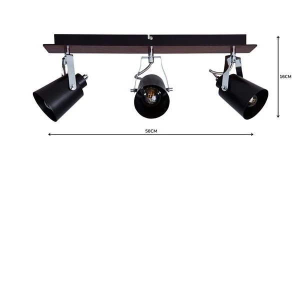 Dunelm Johan 3 Light Black Spotlight Bar 7 Dunelm Johan 3 Light Black Spotlight Bar - Image 5