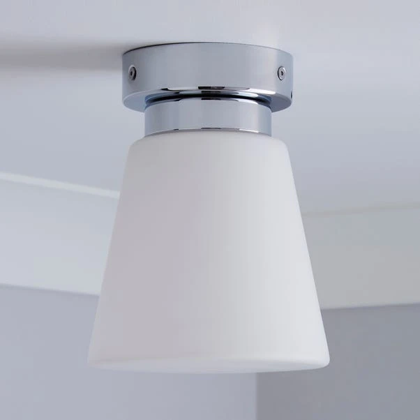 Dunelm Delavin 1 Light Pendant Frosted Glass Flush Ceiling Fitting 4 Dunelm Delavin 1 Light Pendant Frosted Glass Flush Ceiling Fitting - Image 2