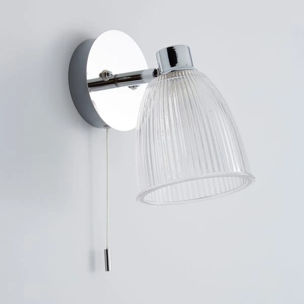 Dunelm Bremont Ribbed Glass Bathroom Wall Light 4 Dunelm Bremont Ribbed Glass Bathroom Wall Light - Image 2