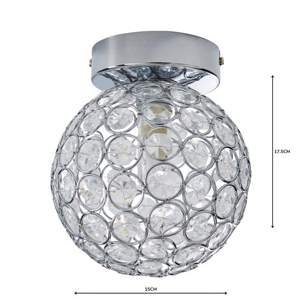 Dunelm Sphere 1 Light Pendant Flush Ceiling Fitting 7 Dunelm Sphere 1 Light Pendant Flush Ceiling Fitting - Image 5