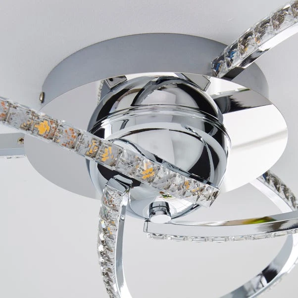 Dunelm Oria 3 Light Integrated LED Jewel Chrome Ceiling Fitting 6 Dunelm Oria 3 Light Integrated LED Jewel Chrome Ceiling Fitting - Image 4