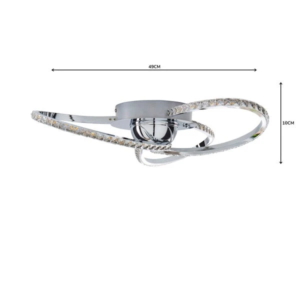 Dunelm Oria 3 Light Integrated LED Jewel Chrome Ceiling Fitting 7 Dunelm Oria 3 Light Integrated LED Jewel Chrome Ceiling Fitting - Image 5