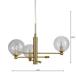 Elements Nour 3 Light Antique Brass Ceiling Fitting -Dunelm Shop 1000158452 alt04