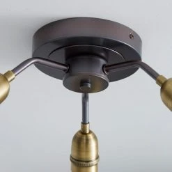 Dunelm Marsden 3 Light Antique Brass Industrial Semi-Flush Ceiling Fitting -Dunelm Shop 1000158476 alt03