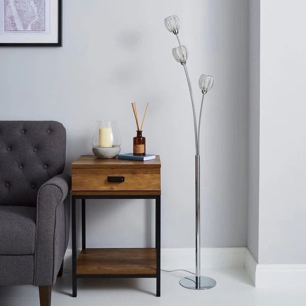 Dunelm Rosa 3 Light Chrome Floor Lamp 4 Dunelm Rosa 3 Light Chrome Floor Lamp - Image 2