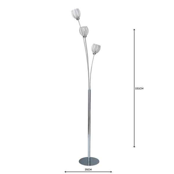 Dunelm Rosa 3 Light Chrome Floor Lamp 7 Dunelm Rosa 3 Light Chrome Floor Lamp - Image 5
