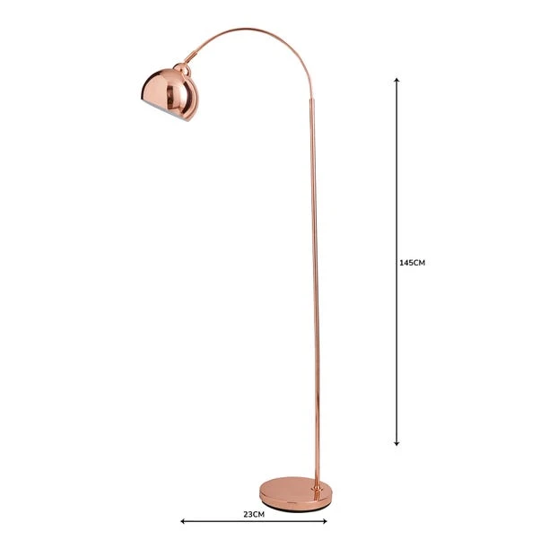 Dunelm Herm Arc Copper Floor Lamp 7 Dunelm Herm Arc Copper Floor Lamp - Image 5