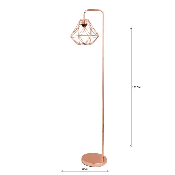 Dunelm Bremen Copper Floor Lamp 7 Dunelm Bremen Copper Floor Lamp - Image 5