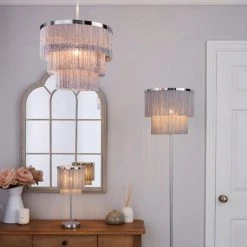 Dunelm Jaz Fringe Grey Floor Lamp -Dunelm Shop 1000158498 alt08