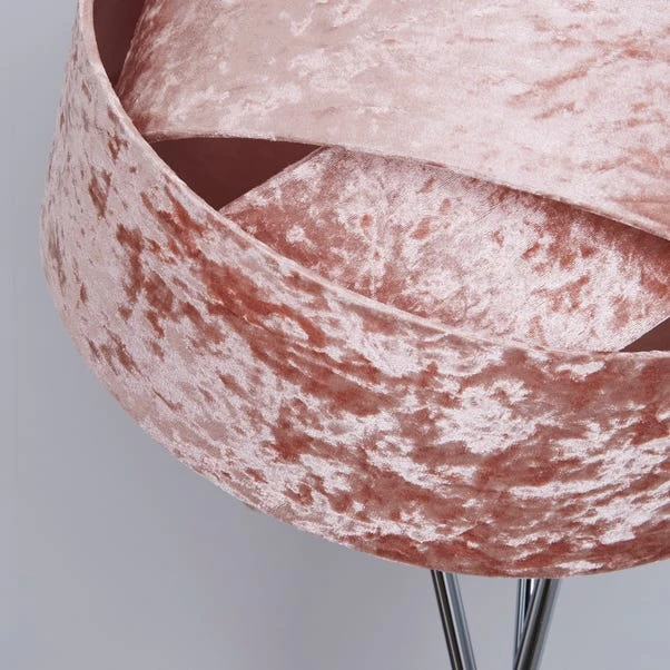 Dunelm Harley Crushed Velvet Blush Floor Lamp 5 Dunelm Harley Crushed Velvet Blush Floor Lamp - Image 3