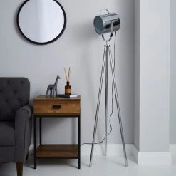 Dunelm Carlton Floor Lamp Chrome -Dunelm Shop 1000158526 alt01