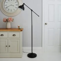 Dunelm Lever Arm Black Floor Lamp -Dunelm Shop 1000158533 alt01