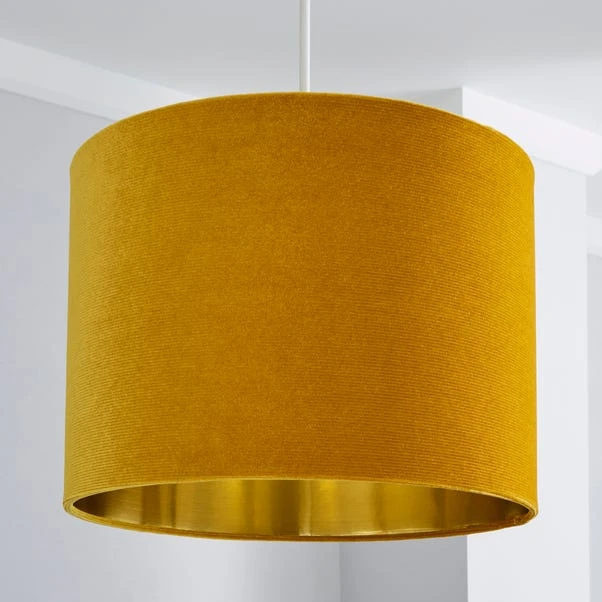Dunelm Santos Drum Lamp Shade 36cm Ochre 4 Dunelm Santos Drum Lamp Shade 36cm Ochre - Image 2