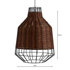 Dunelm Ohio Dark Rattan Easy Fit Pendant 9 Dunelm Ohio Dark Rattan Easy Fit Pendant -Dunelm Shop 1000158653 alt04