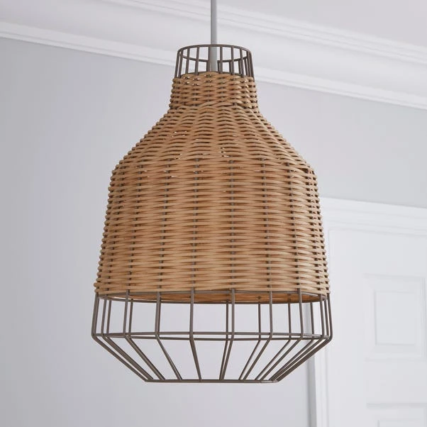 Dunelm Ohio Light Rattan Easy Fit Pendant 4 Dunelm Ohio Light Rattan Easy Fit Pendant - Image 2