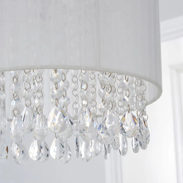 Dunelm Riah Jewel Shade Ivory Easy Fit Pendant 5 Dunelm Riah Jewel Shade Ivory Easy Fit Pendant - Image 3