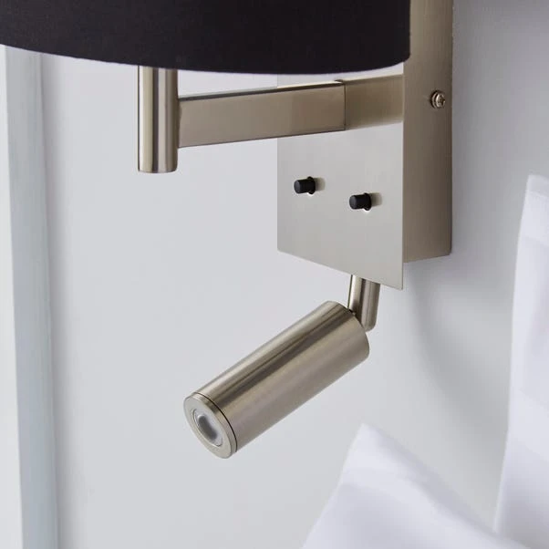 Dunelm Reader Shaded Black Wall Light 5 Dunelm Reader Shaded Black Wall Light - Image 3